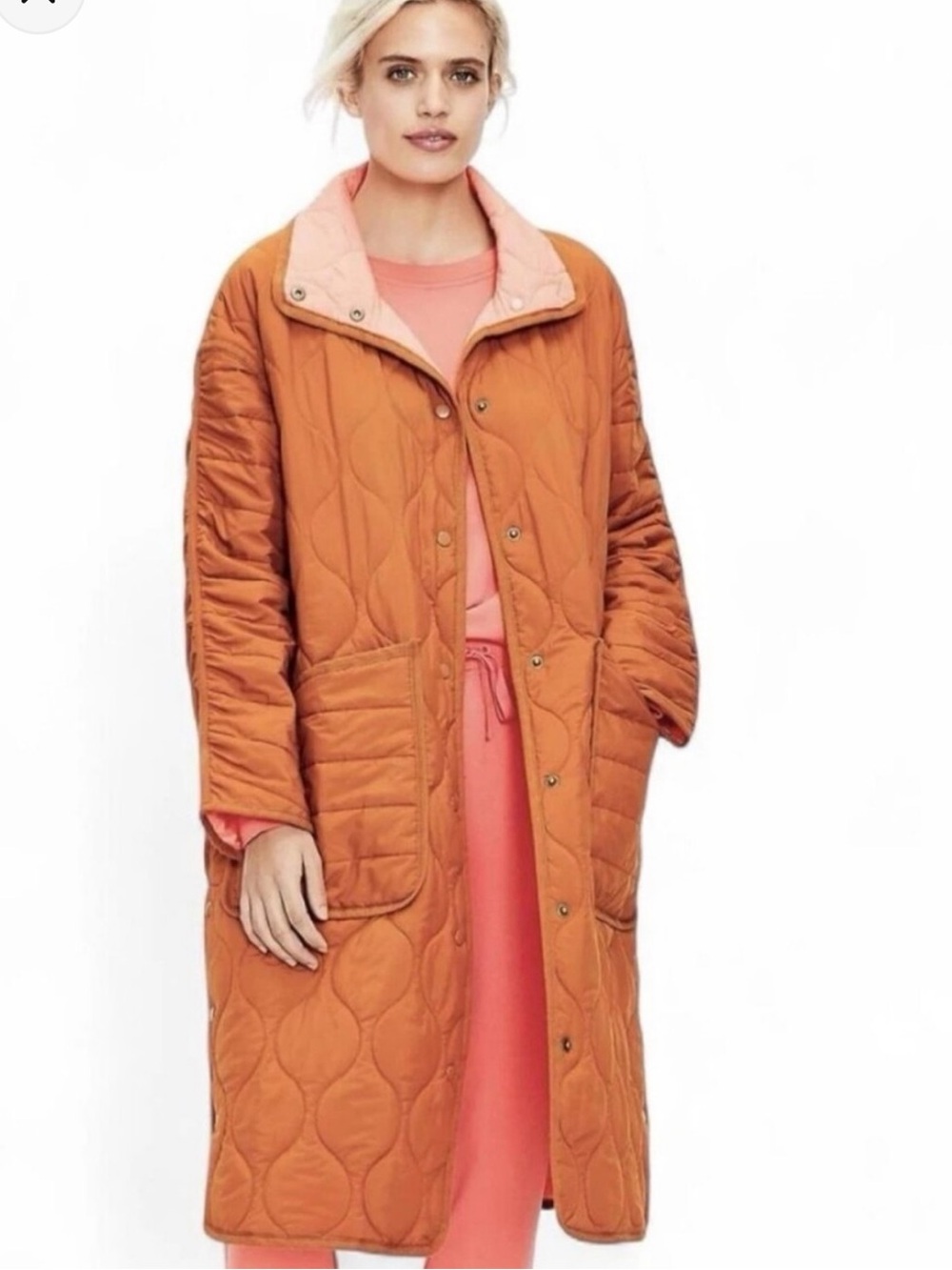Lou & Grey Long Quilted Coat NWT